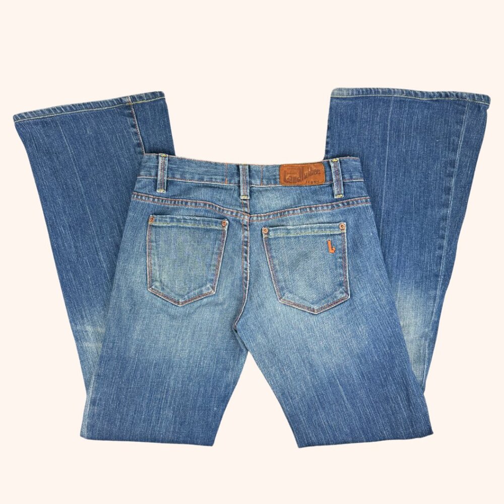 VINTAGE Retro 70's Landlubber Dark Wash Blue Denim Flare Wide Leg Jeans